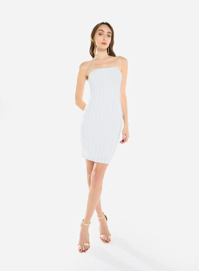 House of Moda Women Embellished Bandeau Mini Dress